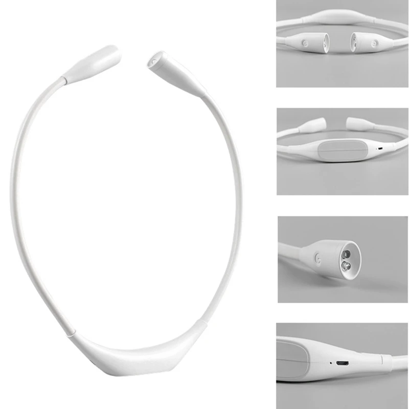 

4 LED Hanging Neck Book Light Bendable USB Rechargeable Eye Protection Reading Light Outdoor Night Running Camping Neck Lamp