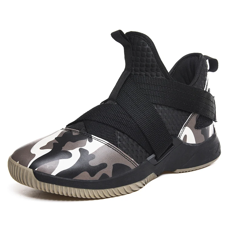 Баскетбольные кроссовки Lebron James, высокие тренировочные ботинки для спортзала, ботильоны, уличные мужские кроссовки, спортивная обувь 39-46 - Цвет: camouflage