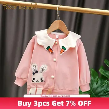 

Bear Leader 2020 Autumn New Long Sleeve Pure Cotton Open Stitch Girls Cute Rabbit Pattern Coats Children Cartoon Casual Clothes