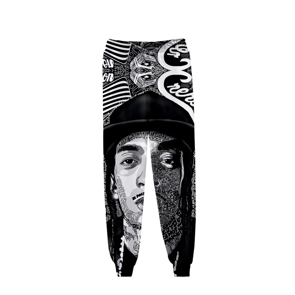Европа и Америка рэп певец Nipsey Hussle тренд сувенир футболка цифровая печать лодыжки окаймленные брюки