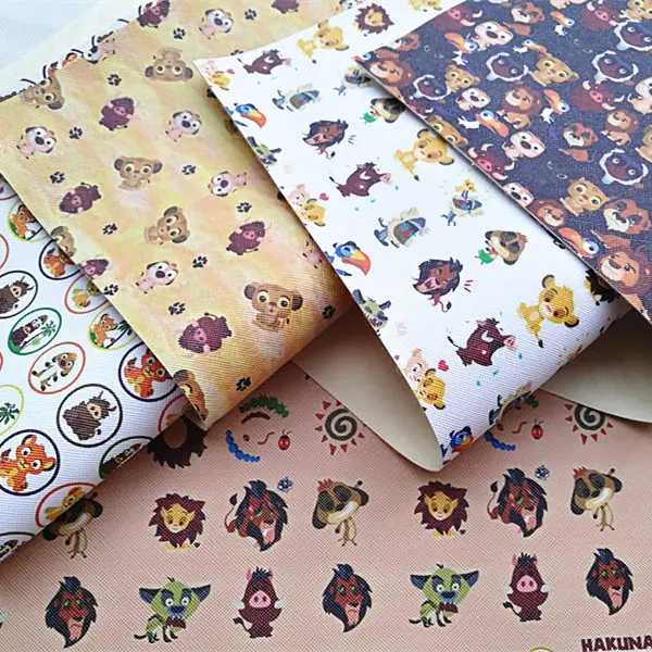 A4 20*33 см мультфильм лев печать синтетическая кожа ткань для DIY аксессуары BHY659