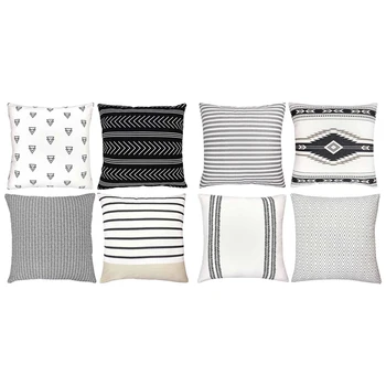 

New Geometric Pillow Case Cushion Ultra Soft Home Decoration 8 Piece Set 45 x 45 cm