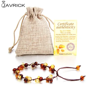 

Certified Genuine Baltic Amber Teething Bracelet Raw Unpolished Baroque Baltic Amber Bracelet Baby Beads for Teethers