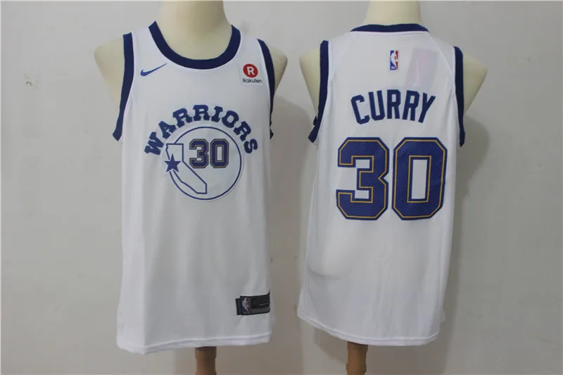 MEN Мужская футболка golden state Stephen Curry new white warriors - Цвет: MEN