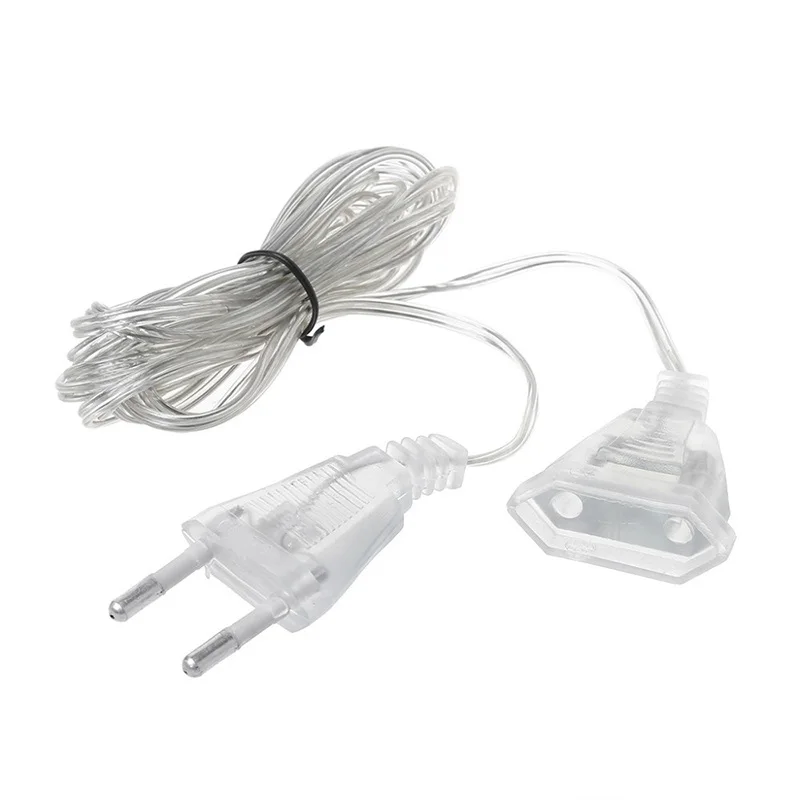 Cable de extensión de alimentación estándar, 3M, 110V, 220V, para guirnaldas de luces LED, tira de luces festivas