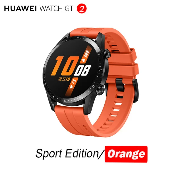 Huawei Watch GT 2, умные часы, измеритель уровня кислорода в крови, spo2, Bluetooth, умные часы, 5,1, для телефонных звонков, трекер сердечного ритма, для Android, iOS - Цвет: Orange