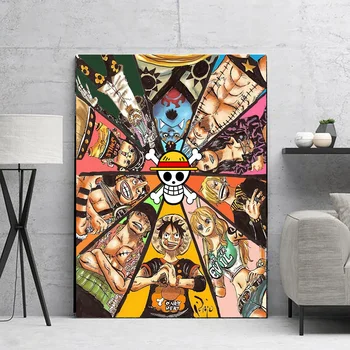

Nordic Style Canvas Anime One Piece Painting Prints Home Decoration Wall Art Pictures Watercolor For Living Room Modular Poster