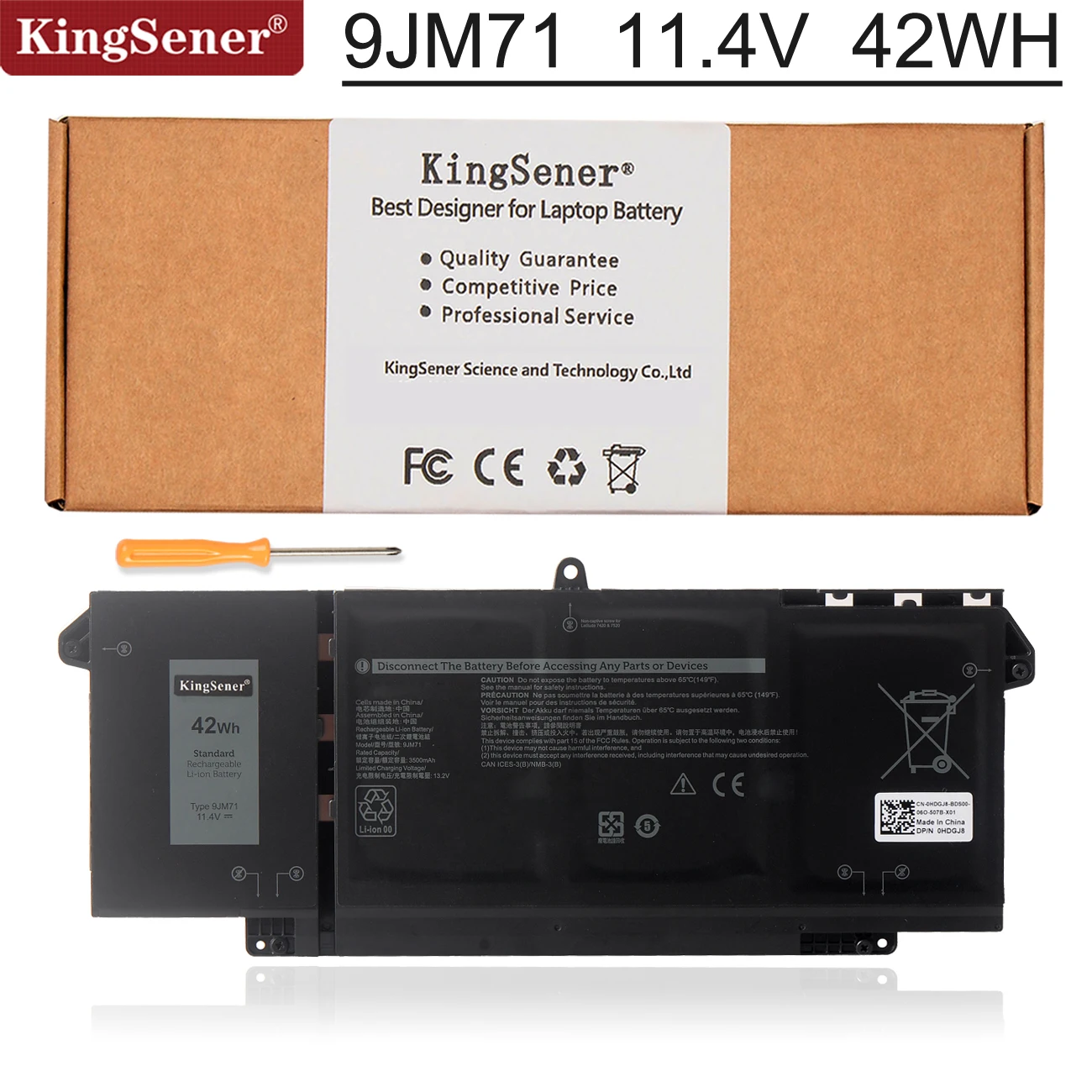 Kingsener-bateria do Portátil para Dell Latitude 5320 7320 7420 7520 Série Hdgj8 Mhr4g Tn2gy 4m1jn 1pp63 9jm71 7fmxv 11.1v 42wh