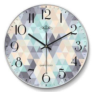 

Silent Wall clock living room personality creative fashion modern minimalist battery round glass clock wall table