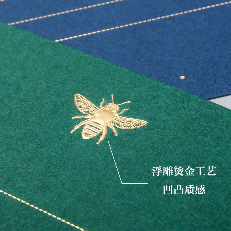 10pcs/lot Bronzing Bee Greeting Card Sets Business Birthday Wedding Invitation Card Gift Message Creative Stationery
