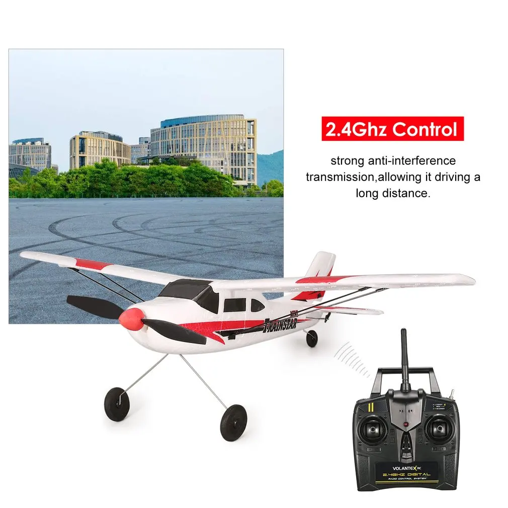 

VOLANTEX V761-1 2.4Ghz 3CH Mini Trainstar 6-Axis Remote Control RC Airplane Fixed Wing Drone Plane RTF for Kids Gift Present Toy