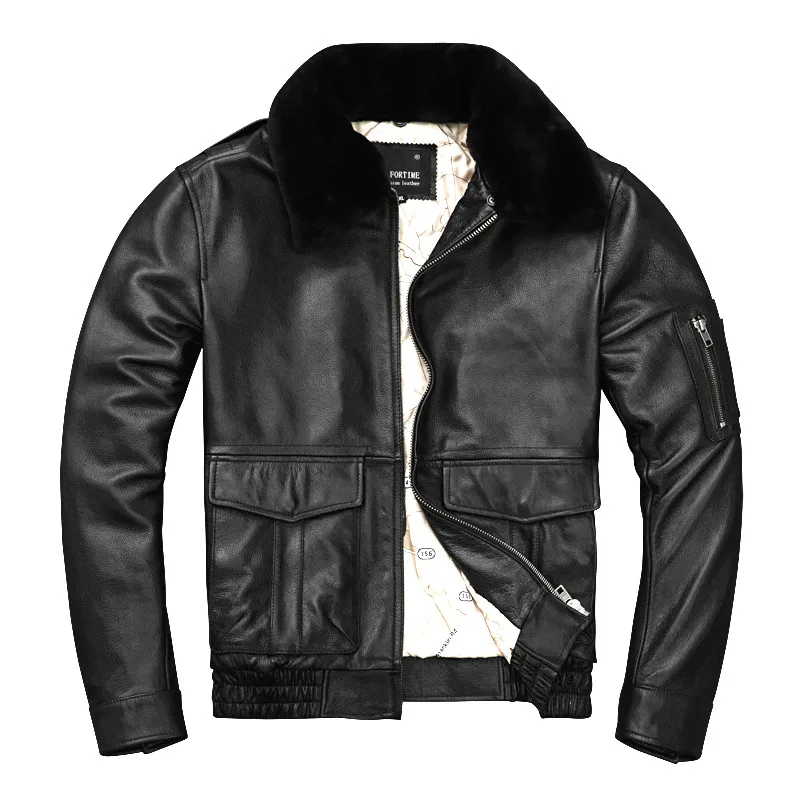 Free Shipping Brand Man Thick Genuine Leather Coat 100 Cowhide Ma 1 Jacket Classic Bomber Leather Jackets Winter Clothes Genuine Leather Coats Aliexpress