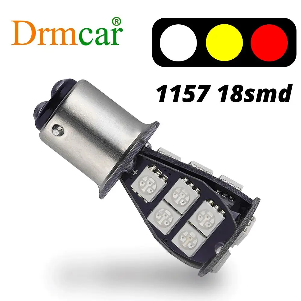 

Car Led Auto Red 1157 BAY15D LED Tail Brake Lamp Parking Led P21 5W 18SMD Reserve Lamp License Plate Light Brake LED Turn Bulb