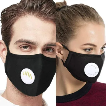 

Dust PM2.5 Mouth Mask with 4 replaceable filters Anti Pollution Breathable Face Masks Cotton Washable Adjustable Black