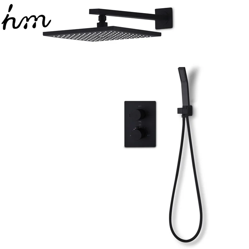 

10 Inch Full Copper Spray Paint Black Led Shower Suit Black Dark Outfit Shower Shower Suit
