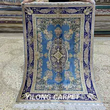 YILONG 4'x6' роскошные небольшие ковры из шелка ручной работы гостиной ковер ручной вязки(ZQG235A