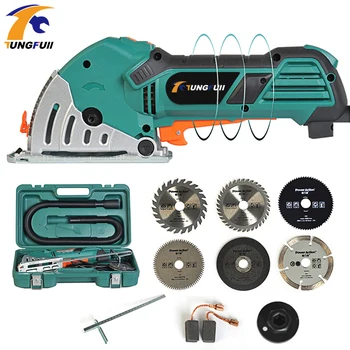 

500W Multifunctional Woodworking Electric Chainsaw DIY Tool Metal Tile Mini Cutting Machine Circular Saw Household Chainsaw Set