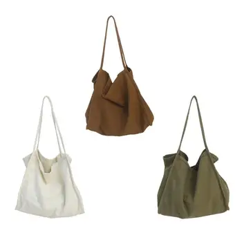 

Fashion Women Canvas Handbag Pure Color Shoulder Bag Large Capacity Totes