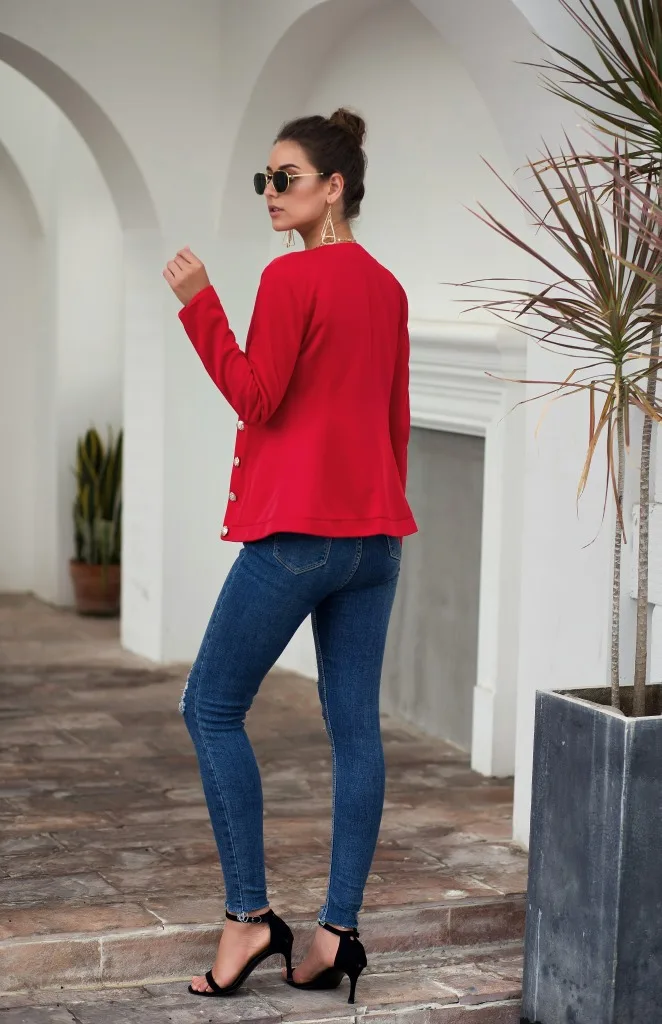 Women Casual Fashion Solid Color Blazers Suit Jackets Coats Outwear Ladies Slim Fit Sinlge Breasted Spring Autumn Jackets