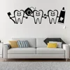 Brush Teeth Stickers Vinyl Wall Sticker For Dentist Shop Room Decor Waterproof Wall Art Decal наклейки на стену ► Photo 2/6