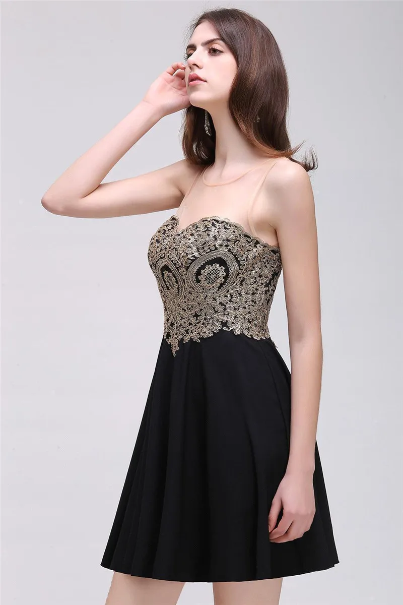 Kopen 24 uur Verzending Sexy Illusion Korte Cocktail Dresses Lace Hartendief Backless Mini Party Jurken Gedrapeerde Robe De Cocktail