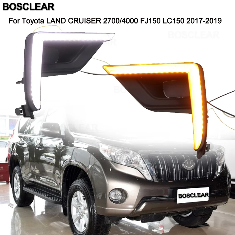 2 шт. светодиодные дневные ходовые огни Противотуманные фары для Toyota Land Cruiser 2700/4000 Fj150 Lc150 Prado 2003-2007 2013