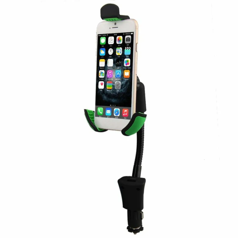 2 в 1 USB Автомобильное зарядное устройство держатель для телефона Подставка для samsung gps IPhone поворотный высококачественный материал прочный и практичный