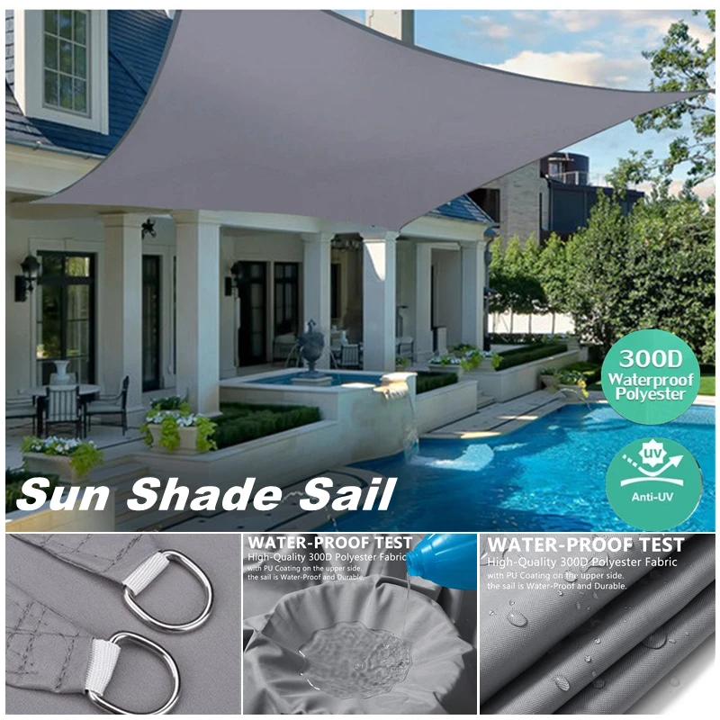 Parasol Sol Pantalla Toldo Dosel De Vela Jardín Exterior Patio Protector Solar UV bloque 