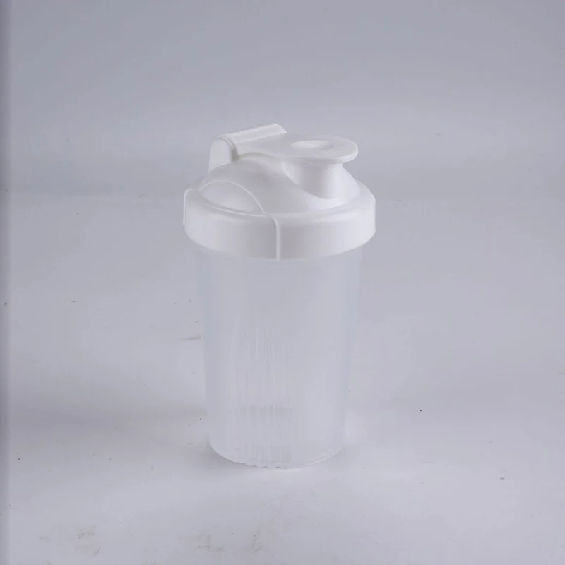 white 400ml New Creative Shaker Cup With Scale Bottles Unisex Water Bottle Kettle Drinkware Hidro Flask Coffee Cups Plastic BPA FREE - Цвет: white