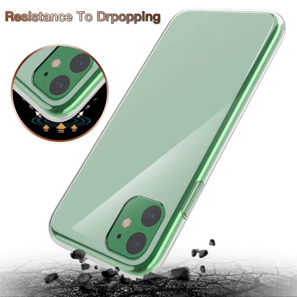 Ouhaobin чехол для телефона для iPhone 11 Pro Max ультра тонкий прозрачный защитный силиконовый бампер для iPhone 11/11 Pro