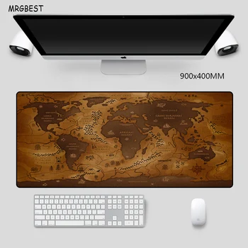 

MRGBEST Old World Map Mouse-Pad Big Size Non-slip Softy Nature Rubber Full Desk Mats with Locked Edge for Gamer or Office Worker