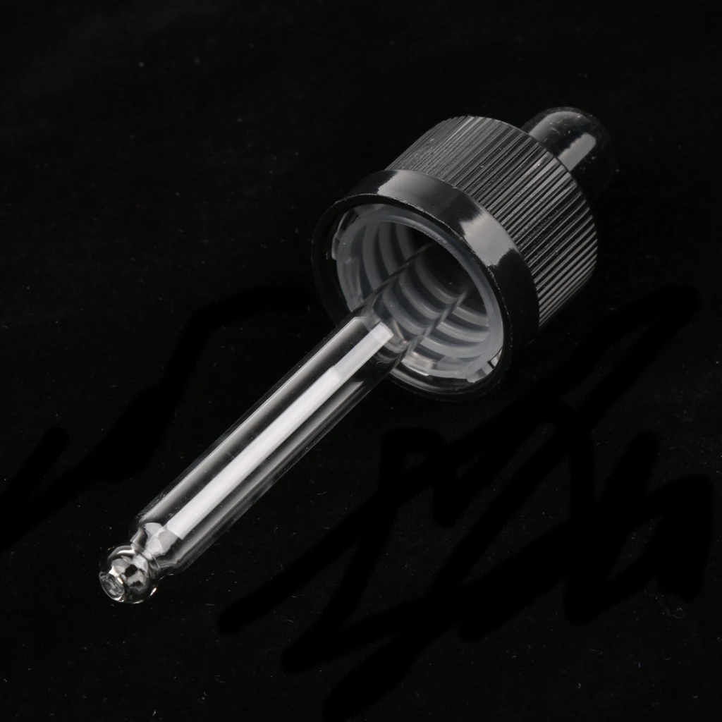 24 pcs Refillable Tamper Seal Glass Eye Dropper Pipette Top for Essential Oil Bottles Make Up Sample