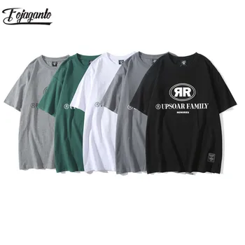 

FOJAGANTO Fashion Brand Men New Crew Neck T-Shirts Casual Short Sleeve Male T-Shirt Men's Hip Hop Loose Wind Tee Short