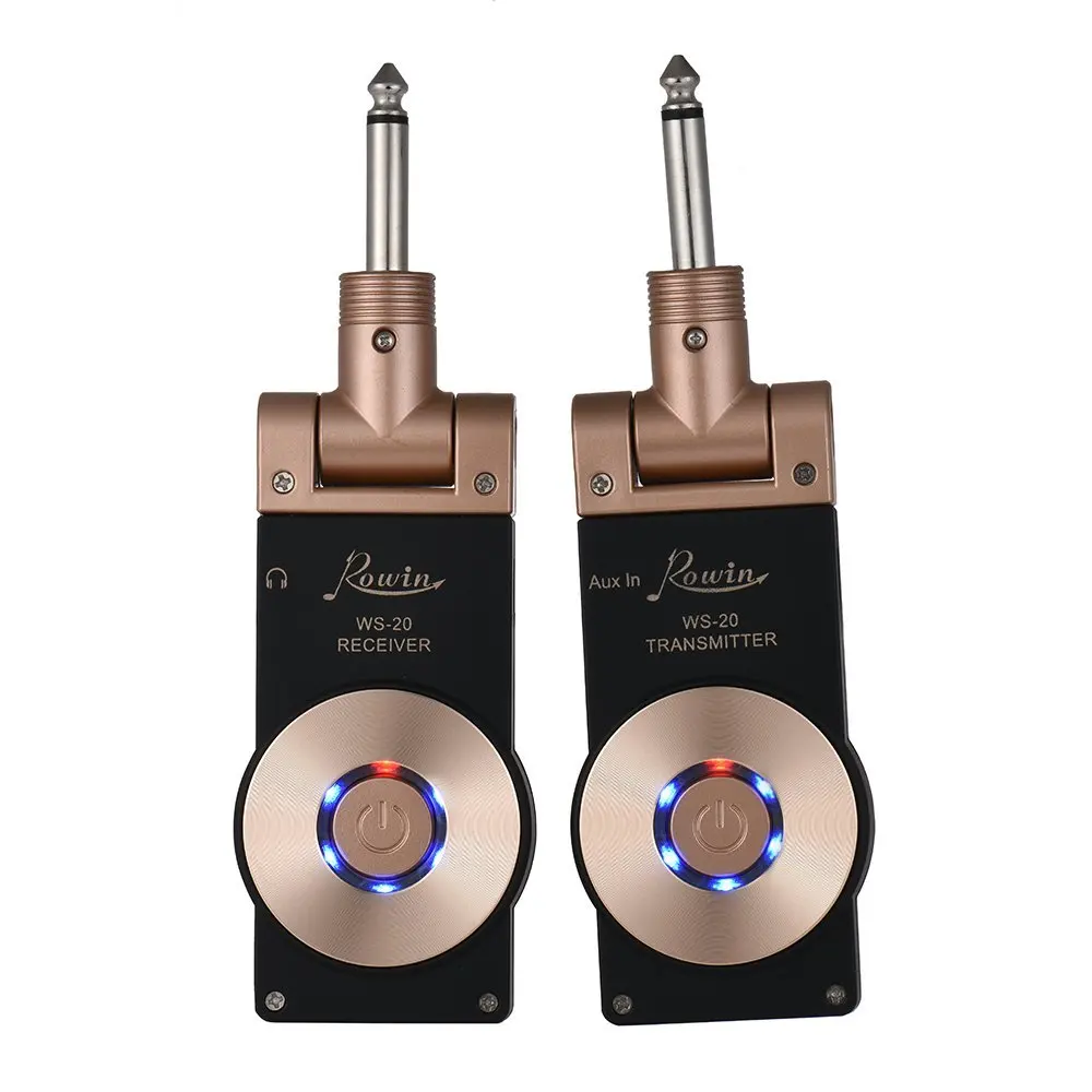 Rowin WS-20 Wireless Guitar System Transmitte Receive Digital Transmitter For Electric Guitar Bass Violin Connect Amp 100ft Tran