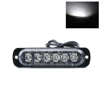 

6 Leds Car Emergency Alarm Truck Signal Lamp Ultra-thin Grille Lightbar Flashing Dustprooof Vehicle Police Strobe Warning Light