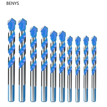 

BENYS Durable 10-piece Tungsten Carbide Masonry Drill Bit Set for Metal Steel Ceramic Tile Concrete Plastic Wood (6 8 10 12Mm)