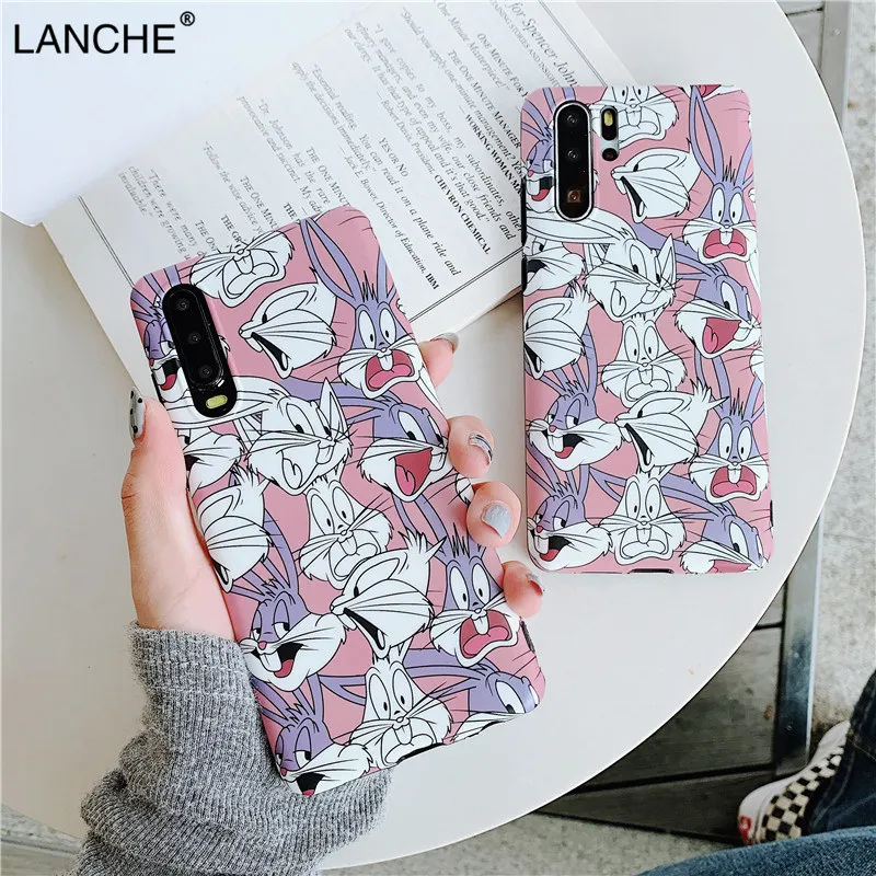 LANCHE Soft Silicone Phone Case Cover For Huawei P30 Lite P20 Mate 20 Pro On Honor 10 20i Funny Rabbit Cartoon |