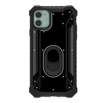 

for iPhone 11 Pro Max 2019 Case, Metal Aluminum Alloy Plate with Ring Holder Stand Compatible Magnetic Car Mount Cover Case