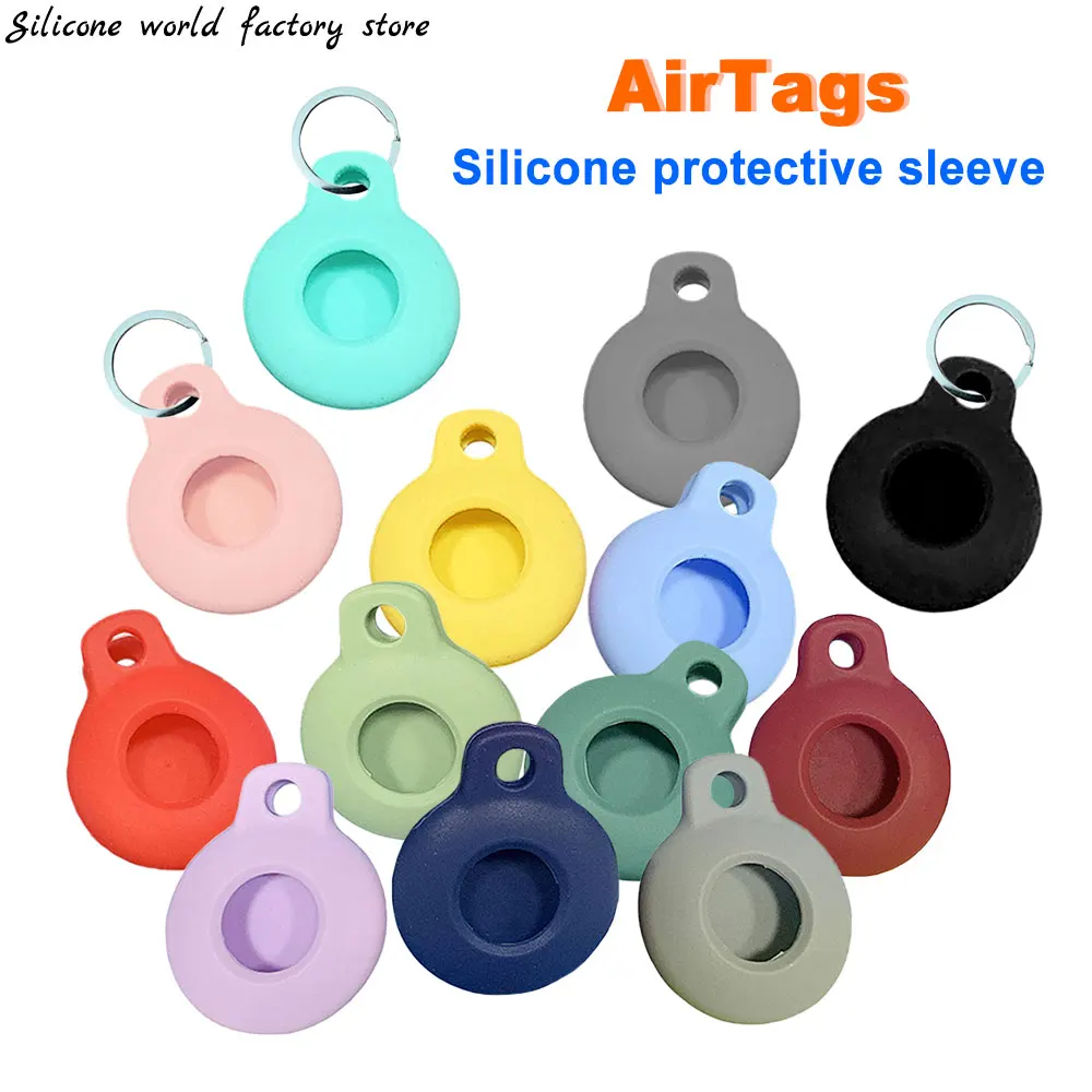 Silicone World AirTags Silicone Case Portable Anti-lost Protective Sleeve For Apple Airtag Hangable Keychain Locator Tracker bluetooth tracker,smart tracker