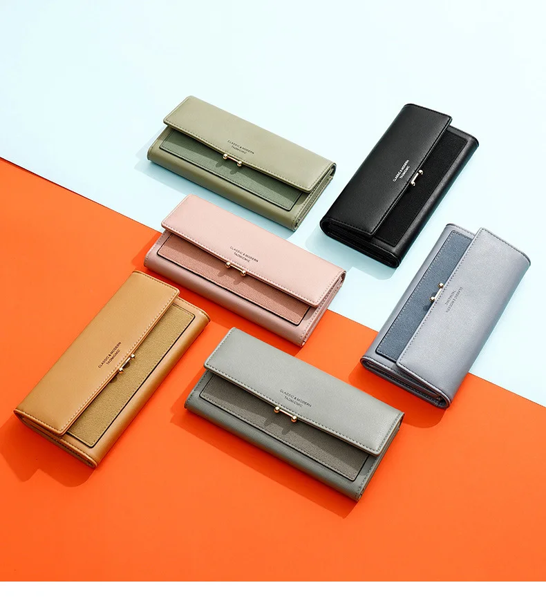 High Quality Rfid Long Zipper Wallet Women‘s Luxury PU Leather Card Wallets for Women 2019 Fashion Brand Female Money Purse Bags (19)