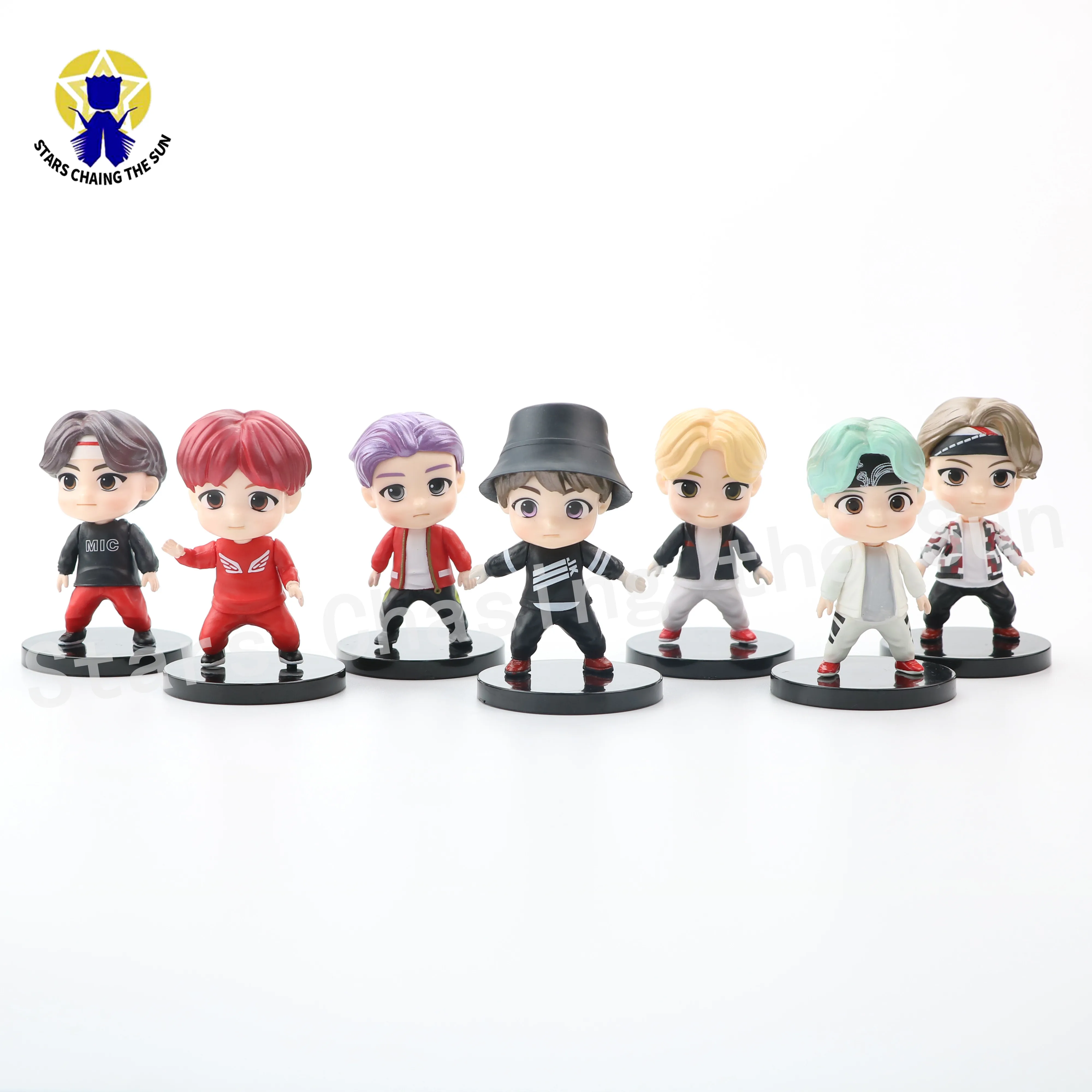 

Bangtan Group Kpop Tiny Tan PVC Action Figure Tinytan Toy Gift for Army V Jungkook Jimin RM Suga Jin Jhope