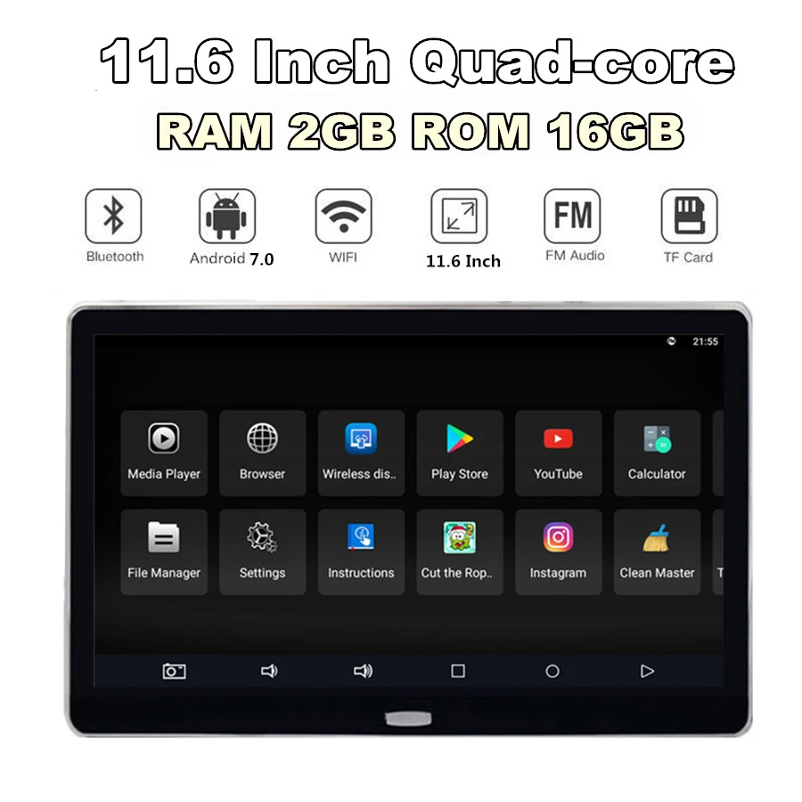 2шт 11,6 дюймов HD 1080P Android 7,0 ram 2 Гб rom 16 Гб четырехъядерный wifi BT HDMI Зеркало Ссылка OBD TPMS FM подголовник заднего сиденья мониторы
