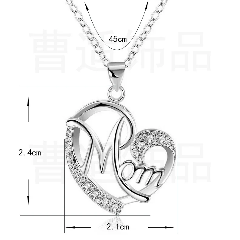 Новое поступление, персонализированное ожерелье с надписью «мама», Радужное Cz инициалы, большой алфавит, длинное женское великолепное ювелирное изделие KN069 - Окраска металла: White-White