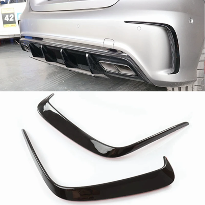 

1Pair Car Black ABS Rear Bumper Splitter Spoilers Canard for Mercedes for Benz W176 A200 A250 2013-2016