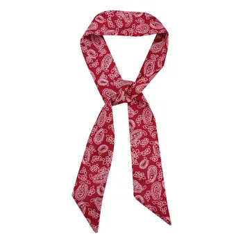 

Women Girls Hip Hop Satin Headwrap Retro Paisley Floral Print Handbag Handle Ribbons Cycling Sports Skinny Neckerchief Wristband