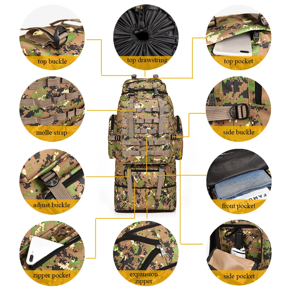 100L открытый тренировочный охотничий рюкзак Molle сумка для скалолазания сумка для выживания Диапазон Сумка для разведки треккинга рюкзак