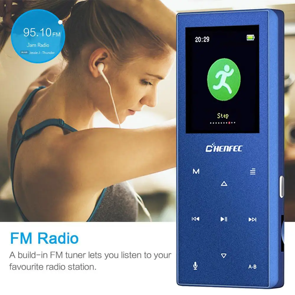 Обновленный Bluetooth 4,2 металлическая Спортивная сенсорная кнопка MP3-плеер с динамиком, рекордер fm-радио, расширяемая sd-карта 128 ГБ