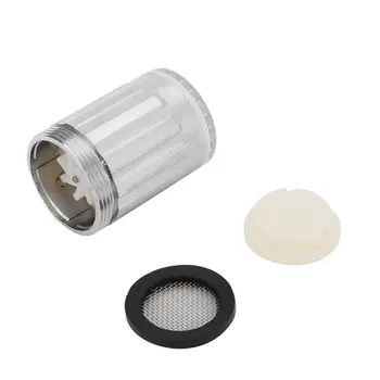 

3 Color LED Light Change Faucet Shower Water Tap Temperature Sensor No Battery Water Faucet Glow Shower Left Screw