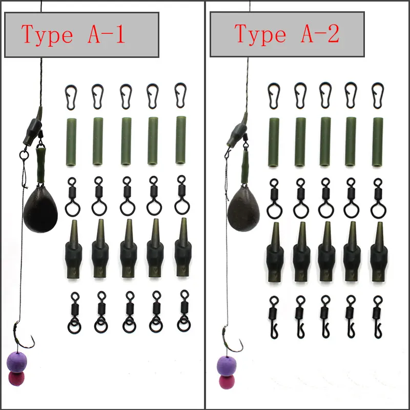 Fishing Tackle Kit Elionless Carp Fishing Rigs Kit - 40pc Anti Tangle ...