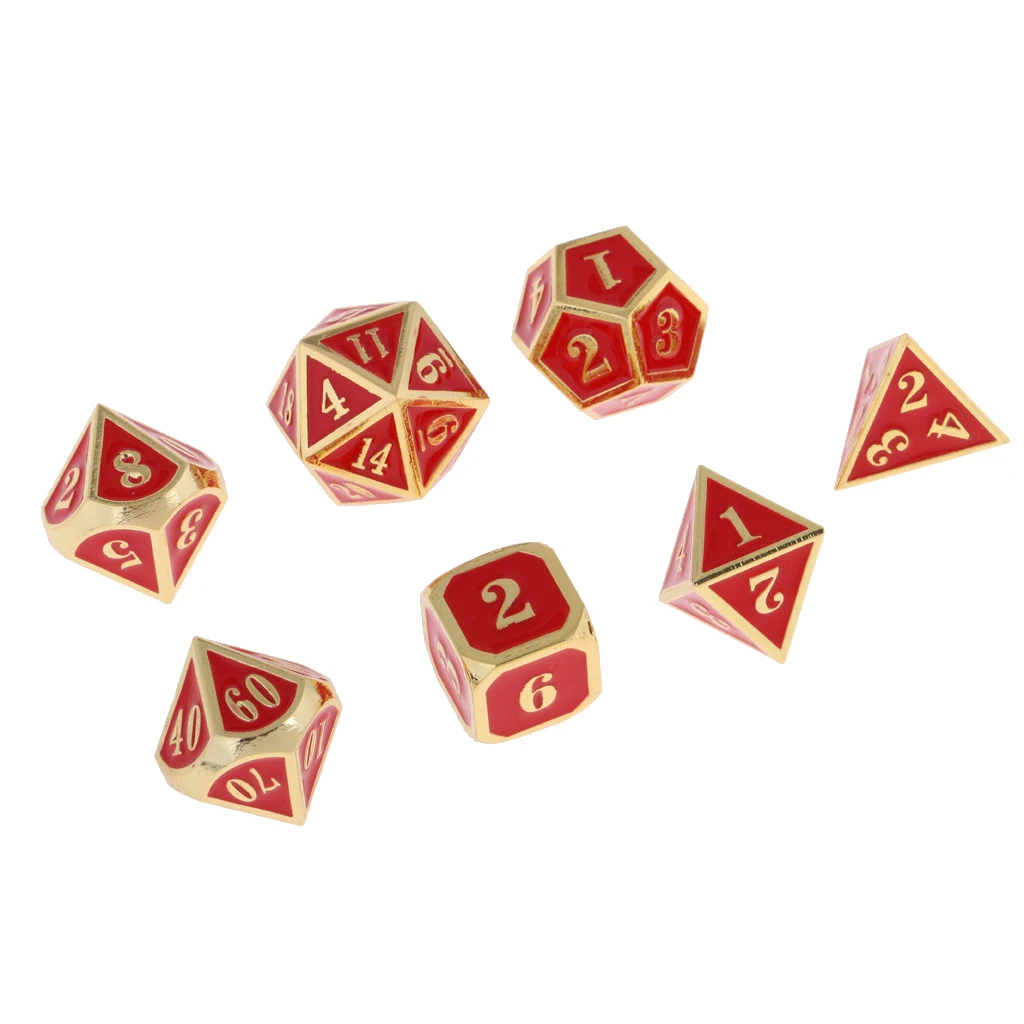 D4 D6 D8 D10 D12 D20 цинковый сплав многогранные игральные кости для D&D TRPG настольные игры вечерние игральные игры Кубики игры цифровые кубики